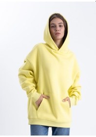 Resim Sarı Kapşonlu Sweatshirt Sarı 