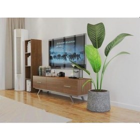 Resim Nuano Consept Holo Serisi Yuvarlak Saksı Koyu Gri 45x40 