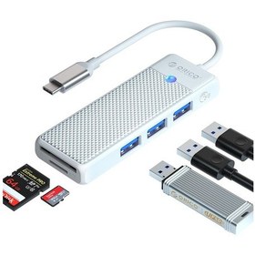 Resim Orico Type-C To 3.0 TF SD 3 Port USB 3.0 Çoklayıcı Adaptör Beyaz 