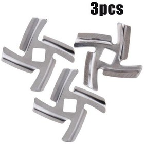 Resim Paslanmaz İç Delik 8mm Kıyma Makinesi Parçaları Mgb Serisi Kıyma Makinesi İçin Bıçak 3pcs 
