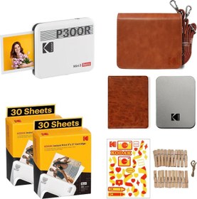 Resim Mini 3 Retro - Taşınabilir Fotoğraf Yazıcısı( Kare 8x8cm Baskı - Beyaz ) BUNDLE 