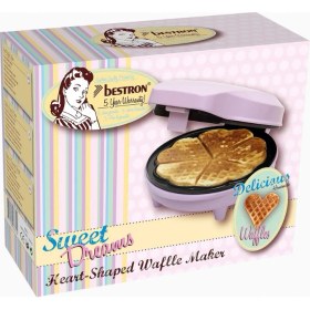 Resim Bestron Retro Kalp Şeklinde Waffle Makinesi 700 W 