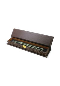 Resim Kahverengi Deri & Ahşap Kombinli Şık Tesbih Kutusu 