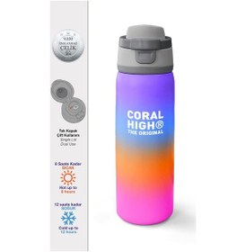 Resim Coral High Renk Geçişli Desenli Pipetli Ve Direkt İçim Çelik Termos 800 Ml 38536 Çok Renkli 