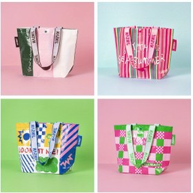 Resim Çok Renkli Moda Tote Çanta Kadınlar için, Dayanıklı Plastik, Hafif Katlanabilir Omuz Çantası, Astarlı Değil, Sabit Kayışlı, Alışveriş, Seyahat ve Kampüs Hayatı için 