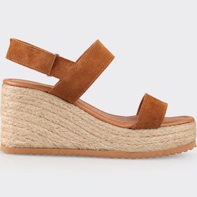 Resim Elle Taba Deri Kadın Espadril 