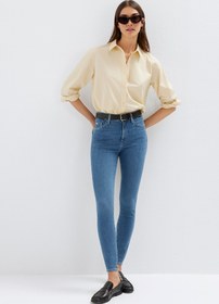 Resim Serenay Mid Brushed Gold Premium Jean Pants - Blue / 30 / 27 