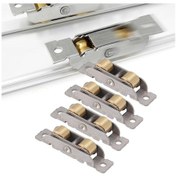 Resim Hangfox 4 Adet 77 Tipi Pencere-kapı Kayar Rulmanı, Paslanmaz Çelik Ve Bakır Malzeme, Ev Ofis Tekerlek Aksesuarı 8 Vida İçerir 