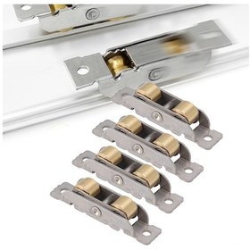 Resim Hangfox 4 Adet 77 Tipi Pencere-kapı Kayar Rulmanı, Paslanmaz Çelik Ve Bakır Malzeme, Ev Ofis Tekerlek Aksesuarı 8 Vida İçerir 