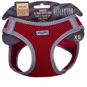 Resim Doggie Havalı Dokuma Reflektör Serisi Küçük Irk Göğüs Tasması Kırmızı XS-30-34Cm Kırmızı 