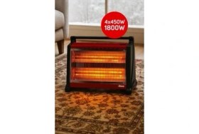 Resim Vesus Şömine Tipi Elektrikli Isıtıcı 1800W Quattro 4x4 Quartz Isıtma 