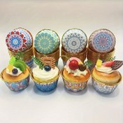 Resim 50 Adet Boho Şık Tek Kullanımlık Kağıt Cupcake Kalıbı - Isıya Dayanıklı, Altın Kenarlıklı, Doğum Günleri, Bayramlar ve Özel Günler için Detaylı Çiçek & Mandal Tasarımlı Muffin Pişirme Kapları, Festival Tatlı Tutucular, Bohem Tarzı 