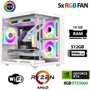 Resim Xaser ECO-X250 R5-5600 16 GB 512 GB M.2 NVMe SSD 8 GB RTX5060 Free Dos Masaüstü Oyuncu Bilgisayarı 