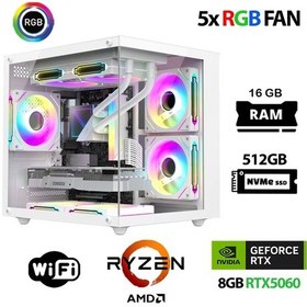 Resim Xaser ECO-X250 R5-5600 16 GB 512 GB M.2 NVMe SSD 8 GB RTX5060 Free Dos Masaüstü Oyuncu Bilgisayarı 