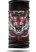 Resim Kırmızı Kaplan Desenli Motosiklet Bandana Boyunluk Outdoor Balakl 