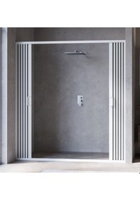 Resim Duşakabin Ön Cephe Ortadan Girişli 180 CM Beyaz 