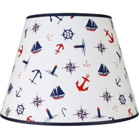 Resim Şenay Aydınlatma Çocuk Odası Konik Kumaş Avize Sarkıt-Beyaz Gemici Çapa 