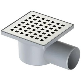 Resim Genel Markalar - Duş Kanalı - Duş Süzgeç - Duş Gideri 10x10 50mm Yandan Çıkışlı Tek Kare - Yer Süzgeci 