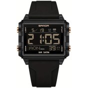 Resim Gaojunshop01 Siyah Gül Altını Renk Erkek Kadın Dijital Saç Silikon Kordon Abs Transparan Kasa Büyük Kare Ekran Gece Işığı Tarih Geri Sayım Alarm 5atm Su Geçirmez Diğer 