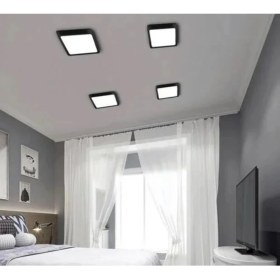 Resim Modern Tavana Sıfır 24W Siyah Kasa Beyaz Işık Kare LED Avize Banyo Balkon Ofis Wc Aydınlatma 