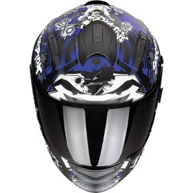 Resim Scorpion Exo 491 Spector Kapalı Motosiklet Kaskı Mat Siyah Mavi 