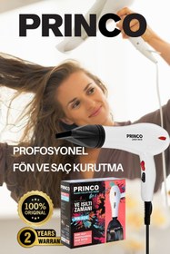 Resim Princo PROFESYONEL Fön, Şekillendirici ve Saç Kurutma Makinası 2400 W Özel Kutulu Beyaz PR-925 