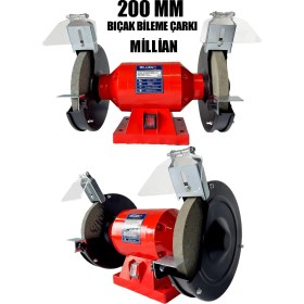 Resim Millian İtalyan Profesyonel 2000 W Çark Motoru Zımpara Balta Bıçak Bileme Makinesi Taş Motoru Taşlama 200 mm 