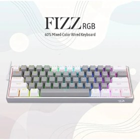 Resim Peri Store Redragon K617-RGB 16,8 Milyon Rgb Aydınlatma, Red Switch Fizz%60 Q Türkçe Kablolu Mekanik Oyuncu Klavyesi Gri Beyaz 