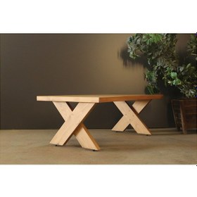 Resim Neiwel Rahze Doğal Ahşap Ofis Sehpa-70-140 Açık Ceviz 