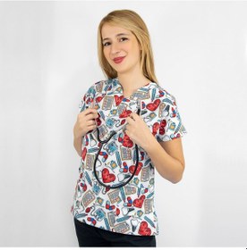 Resim Beyaz İlk Yardım Desenli Likralı Üst Forma 