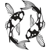 Resim Japon Balıkları Sticker 20 X 24 Cm 