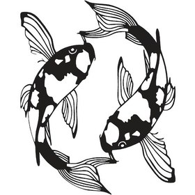 Resim Japon Balıkları Sticker 20 X 24 Cm 