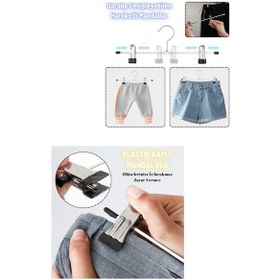 Resim Etek Pantolon Askısı 40 Cm Paslanmaz Metal Mandallı Gardırop Askısı 100 Adet Diğer 