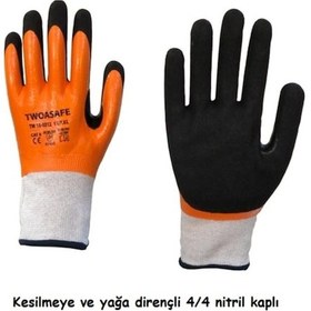 Resim Twoasafe Tam Kaplı Kesilmeye Ve Yağa Dirençli Eldiven 