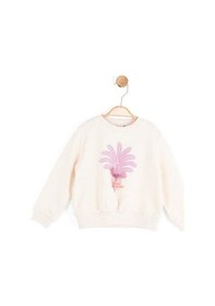 Resim Zekids Kız Bebek Tavus Kuşu Desenli Sweatshirt-16139 Krem 