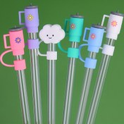 Resim 1/6 adet, Sevimli Silikon Pipet Kapağı, Kup şeklinde Yumuşak Silikon Pipet Kapağı, Stanley30&40 Oz Düz Tabanlı Bardaklar için, Tekrar kullanılabilir Pipet Koruyucu, 10 Mm Pipet Silikon Toz Pipeti için, Stanley Kup Aksesuarları için, Parti Malzemeleri 