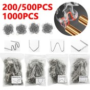 Resim 200/500/1000 adet Sıcak Zımba Zımbaları, Kaynak Tabancası Çivileri, Araba Tamir Tampon Kaynak Plastik Makine Aksesuarları Parçaları Araçları Kiti 