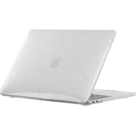 Resim Arabulalaca Macbook Pro 13' 2020 A2251 A2289 Kristal Şeffaf Simli Kılıf - Şeffaf 