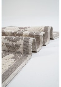 Resim Yüksek Emici Pamuk Dokuma Banyo Halısı - Pamuklu Kaymaz Taban Dikdörtgen Banyo Paspası 60 X 100 Ebatlarında Bej 