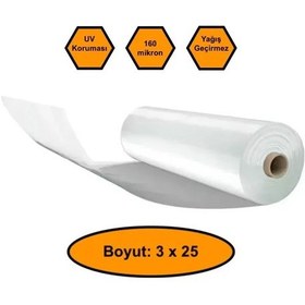 Resim 160 Micron Naylon Örtü, Şeffaf Su Geçirmez Naylon, 3x25 Metre 