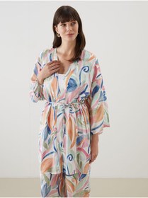 Resim LC Waikiki LCWAIKIKI Classic Şal Yaka Desenli Oversize Kadın Kimono 