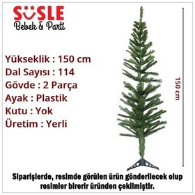 Resim 150 Cm Yılbaşı Çam Ağacı - 114 Dallı Ve Plastik Ayaklı 