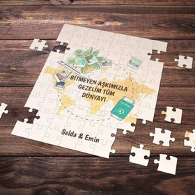 Resim Kişiye Özel Romantik Tasarımlı Puzzle -P28 