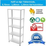 Resim Rafburada 5 Katlı Galvaniz Çelik Raf. Depo, Kiler, Dosya Rafı 