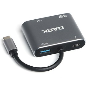 Resim Dark DK-AC-U31XHDV USB 3.1 Type C to HDMI VGA 4K Dönüştürücü Ekran Adaptörü 