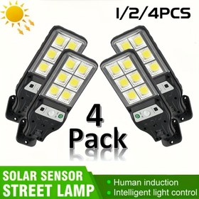 Resim 1/2/4 adet Güneş Enerjili Sokak Lambası, Hareket Sensörü Güvenlik Duvar Lambaları, Ticari Sokak ve Alan Aydınlatması, Açık Hava 6 COB LED Güneş Lambası, 3 Aydınlatma Modu Yaygın Lamba, Acil Aydınlatma Bahçe Duvarları Pati Yolları vb. 