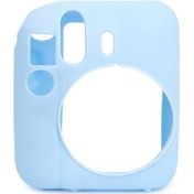 Resim Instax Mini 12 Makine Uyumlu Mavi Koruyucu Silikon Kılıf 