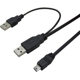 Resim Mini USB Harddisk Kablosu 5 Pin USB Y HDD Kablosu 80 cm Mini USB 2.5 Harddisk Kablosu 