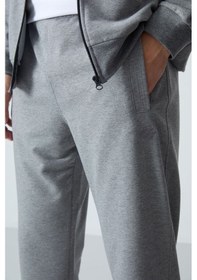 Resim Tommy Life Gri Melanj Pamuklu Kalın Yumuşak Dokulu Comfort Fit Basic Erkek Eşofman Takım - 85260 GRİ MELANJ 