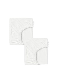 Resim 2 Adet 40x80 Cm Anne Yanı Lastikli Penye Kumaş Bebek Çarşafı-beyaz 